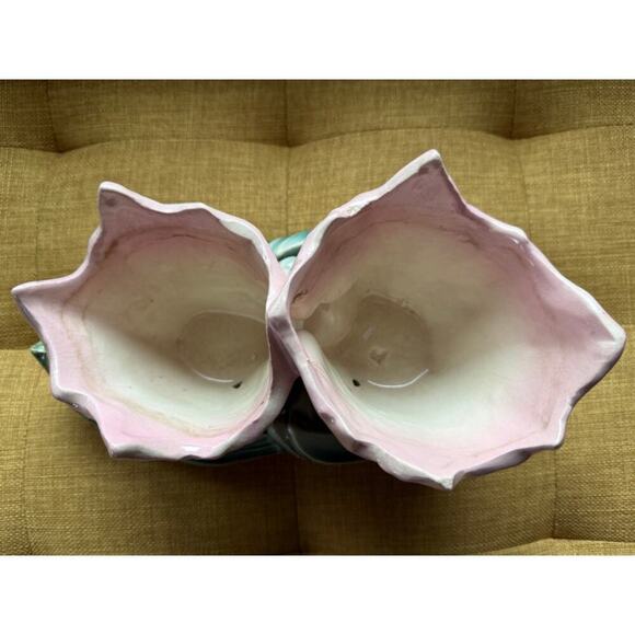 VERY rare McCoy Pottery HUMMINGBIRD double cache planter Pink Green 10+Inch - Picture 8 of 8